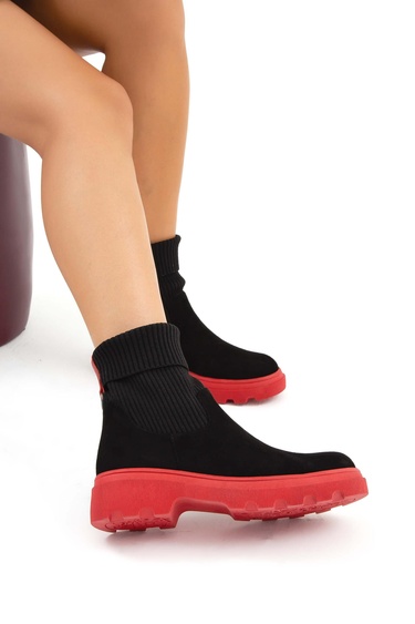  Tamer Tanca Kadın Hakiki Deri Siyah Casual Bot