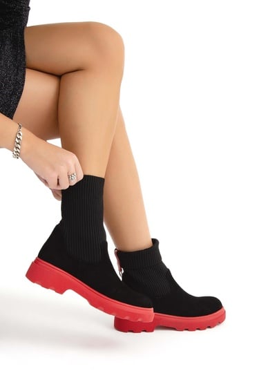  Tamer Tanca Kadın Hakiki Deri Siyah Casual Bot