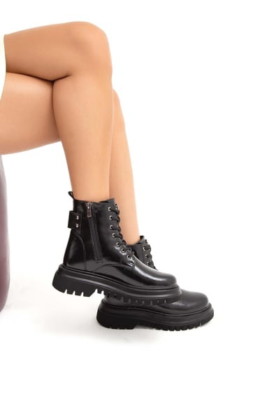  Tamer Tanca Kadın Vegan Siyah Rugan Casual Bot