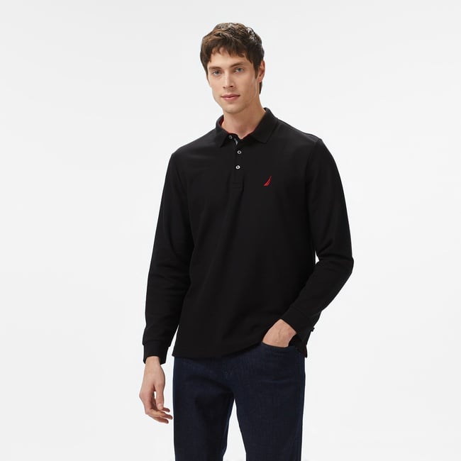  Nautica Erkek Siyah Classic Fit Uzun Kollu Polo