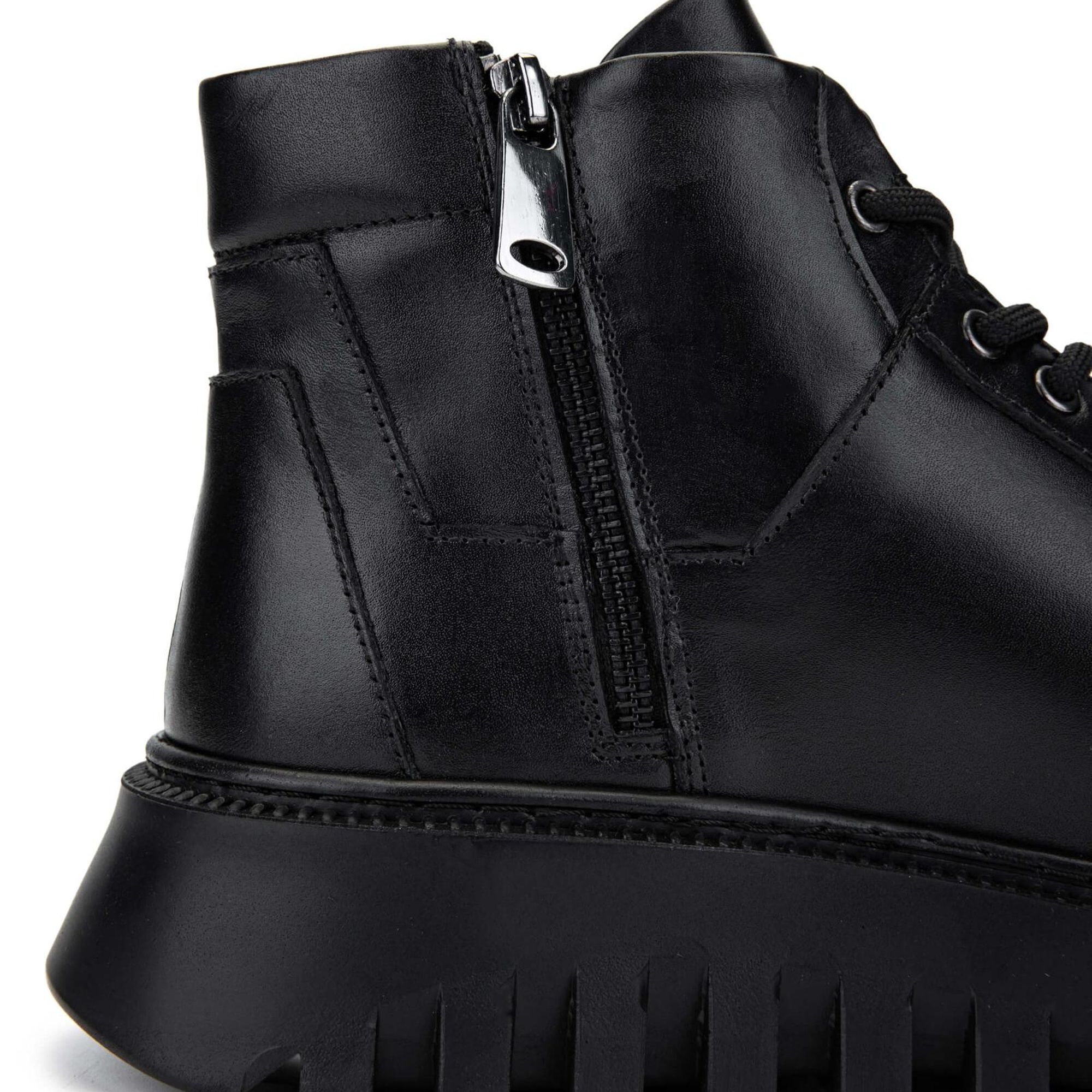 Tamer Tanca Erkek Hakiki Deri Siyah Casual Bot