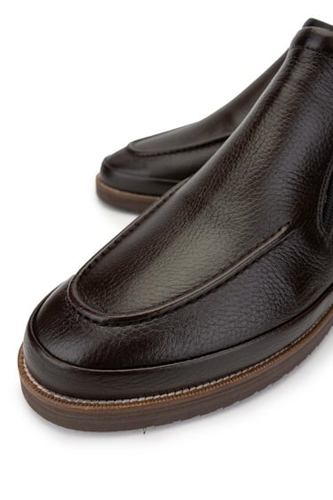  Tamer Tanca Erkek Hakiki Deri Kahverengi Casual Bot