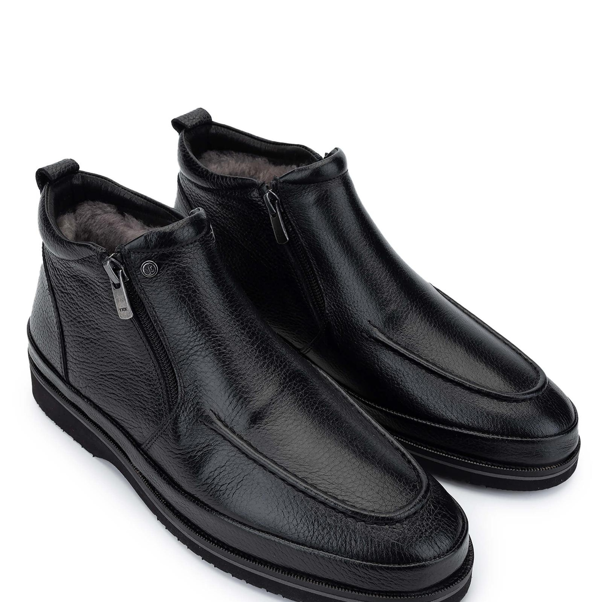 Tamer Tanca Erkek Hakiki Deri Siyah Floter Casual Bot