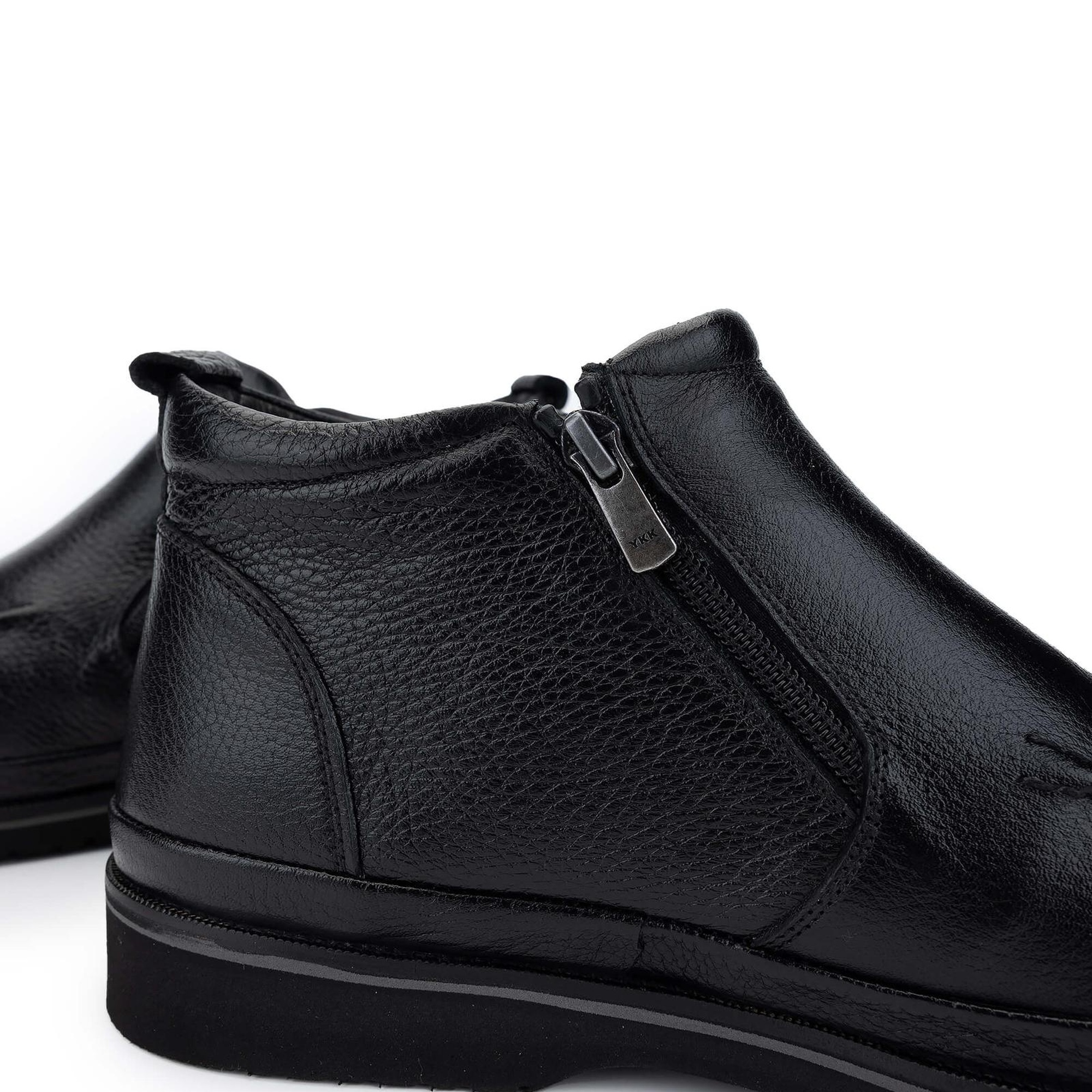 Tamer Tanca Erkek Hakiki Deri Siyah Floter Casual Bot