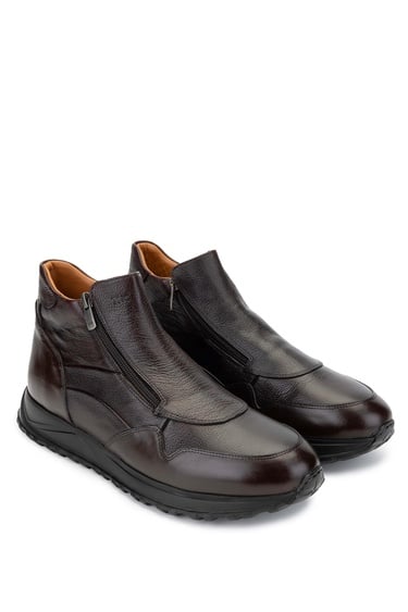  Tamer Tanca Erkek Hakiki Deri Kahverengi Casual Bot