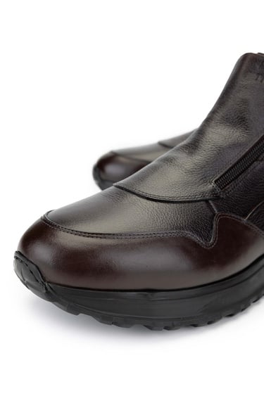  Tamer Tanca Erkek Hakiki Deri Kahverengi Casual Bot