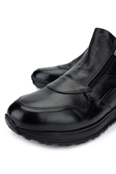  Tamer Tanca Erkek Hakiki Deri Siyah Casual Bot