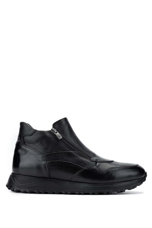  Tamer Tanca Erkek Hakiki Deri Siyah Casual Bot