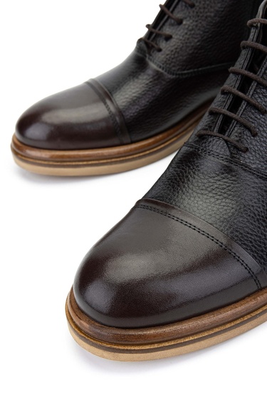  Tamer Tanca Erkek Hakiki Deri Kahverengi Casual Bot