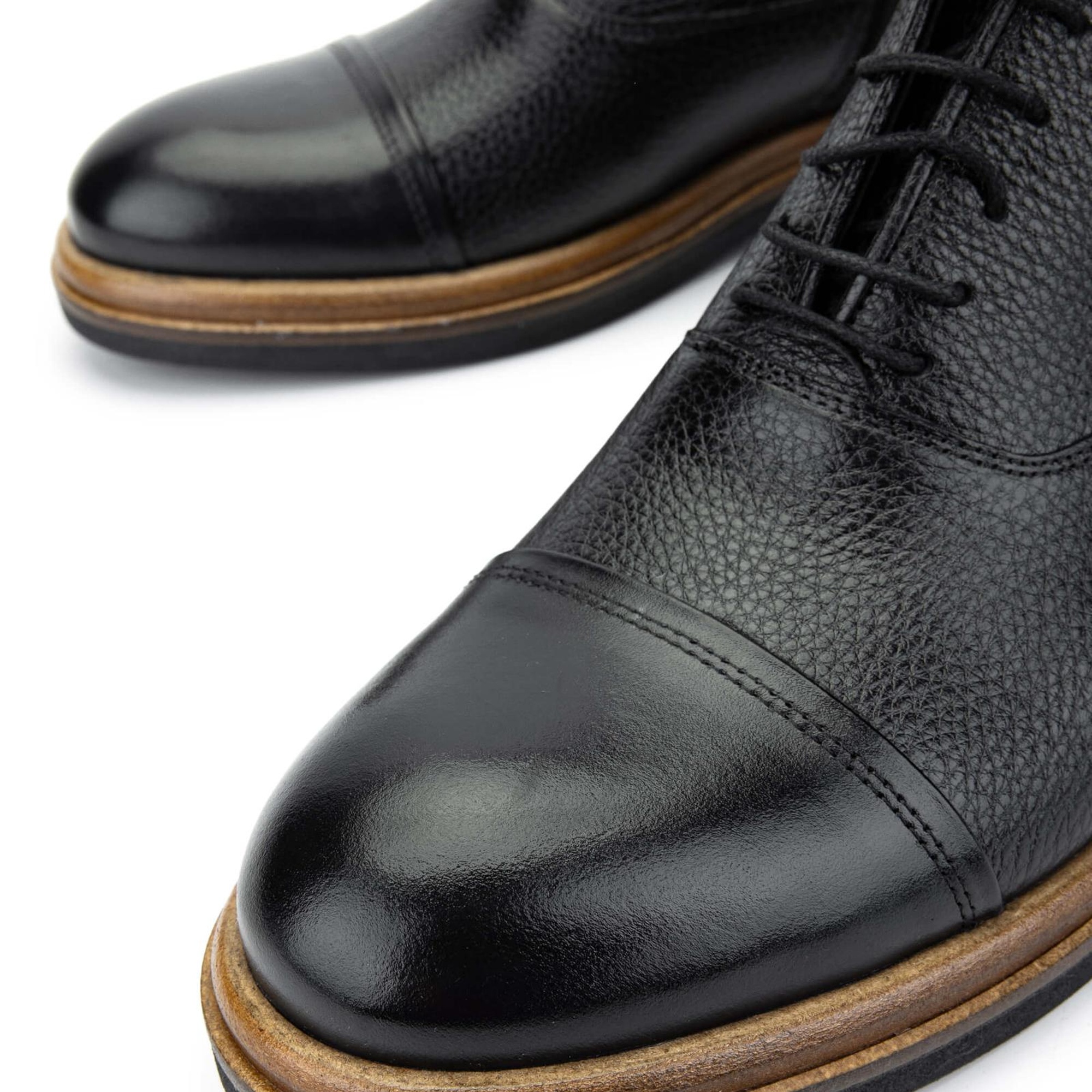 Tamer Tanca Erkek Hakiki Deri Siyah Casual Bot