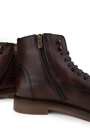  Tamer Tanca Erkek Hakiki Deri Kahverengi Casual Bot