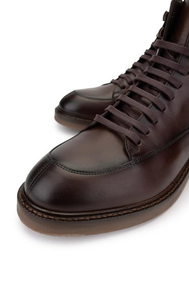  Tamer Tanca Erkek Hakiki Deri Kahverengi Casual Bot