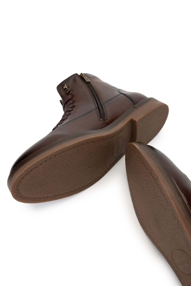  Tamer Tanca Erkek Hakiki Deri Kahverengi Casual Bot