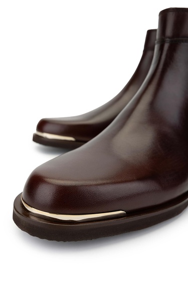  Tamer Tanca Erkek Hakiki Deri Kahverengi Casual Bot