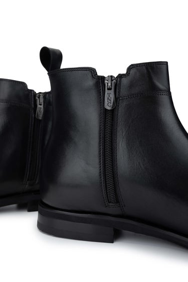  Tamer Tanca Erkek Hakiki Deri Siyah Casual Bot