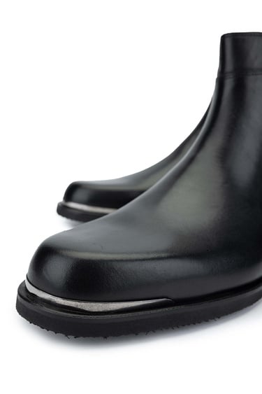  Tamer Tanca Erkek Hakiki Deri Siyah Casual Bot