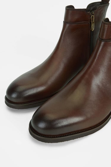  Tamer Tanca Erkek Hakiki Deri Kahverengi Casual Bot