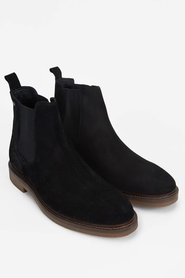  Tamer Tanca Erkek Hakiki Deri Siyah Süet Casual Bot