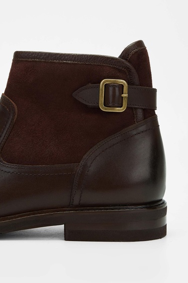  Tamer Tanca Erkek Hakiki Deri Kahverengi Casual Bot