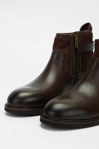  Tamer Tanca Erkek Hakiki Deri Kahverengi Casual Bot