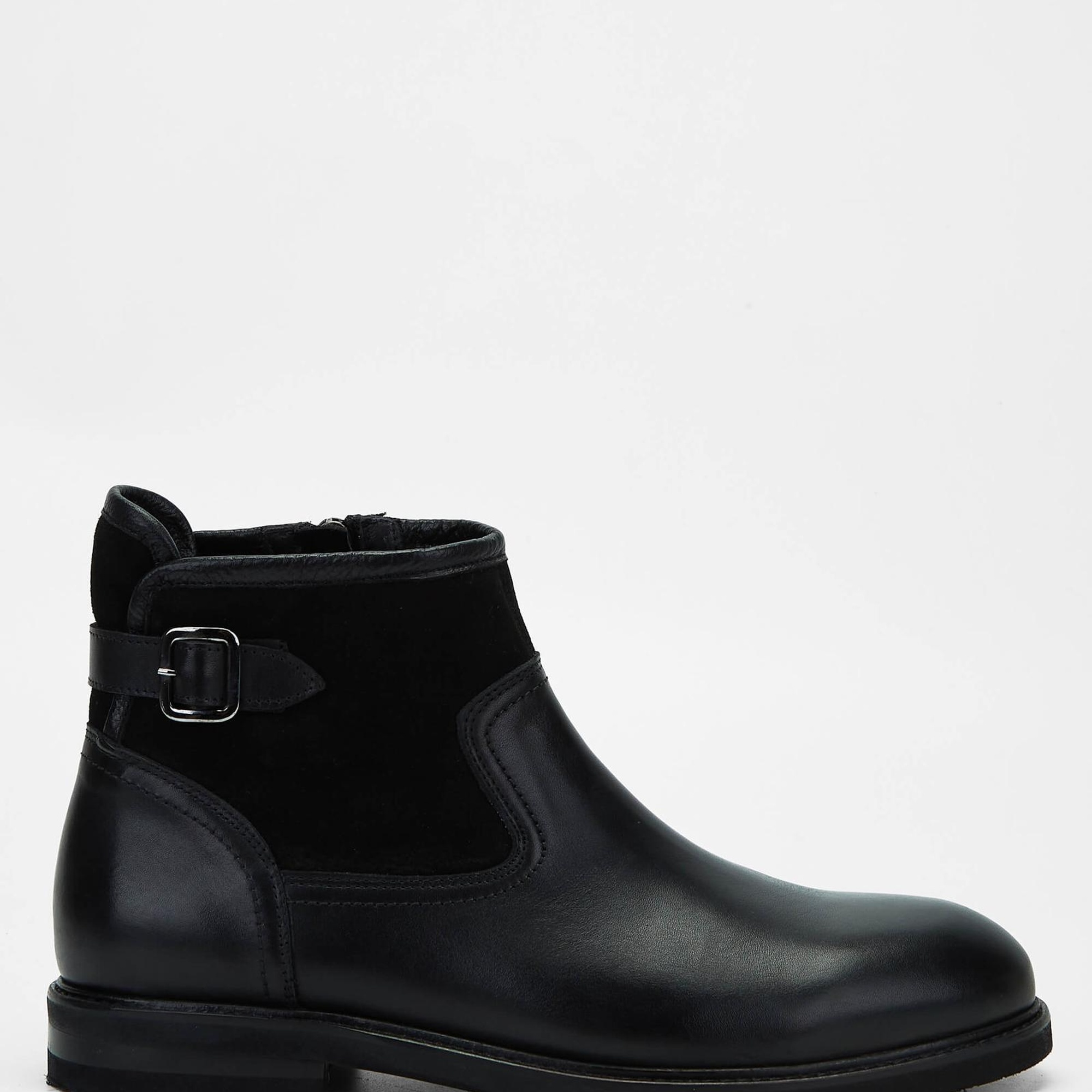 Tamer Tanca Erkek Hakiki Deri Siyah Casual Bot