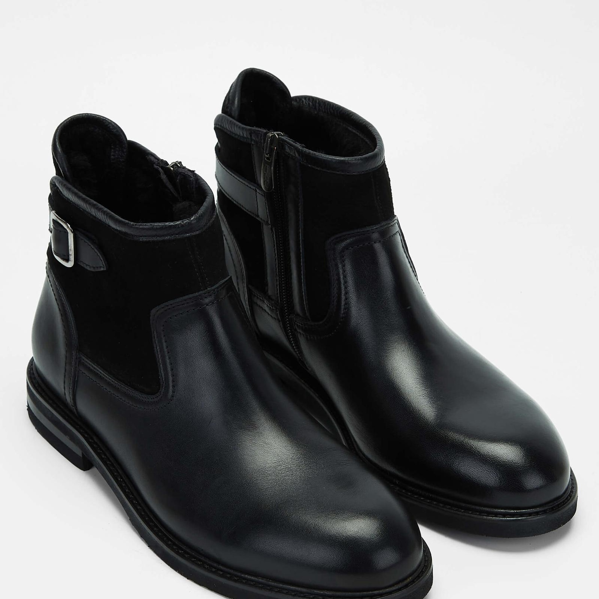 Tamer Tanca Erkek Hakiki Deri Siyah Casual Bot