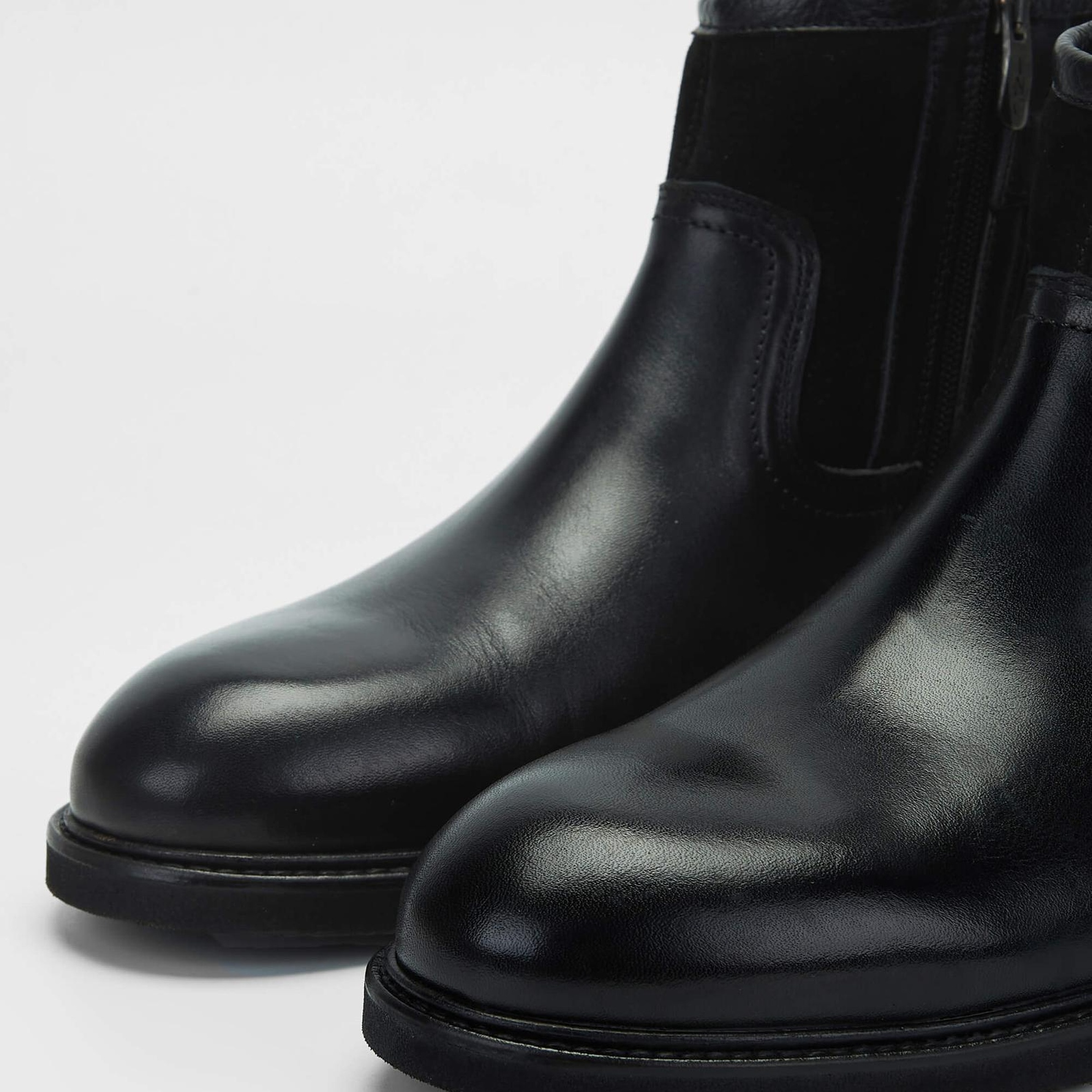 Tamer Tanca Erkek Hakiki Deri Siyah Casual Bot