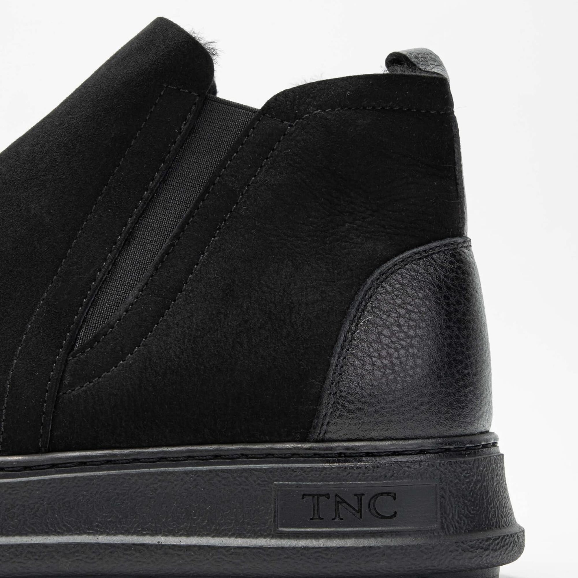 Tamer Tanca Erkek Hakiki Deri Siyah Süet Casual Bot