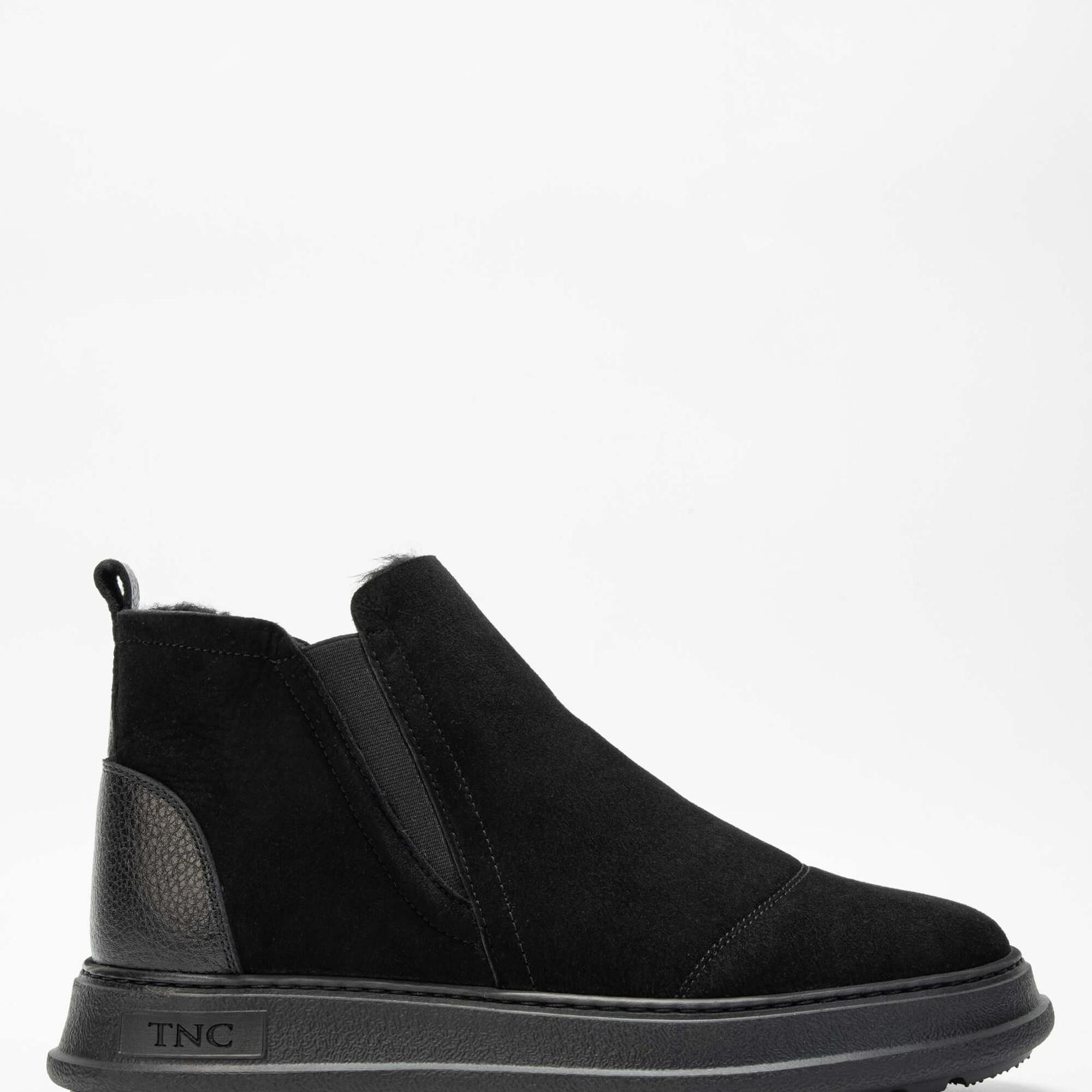 Tamer Tanca Erkek Hakiki Deri Siyah Süet Casual Bot