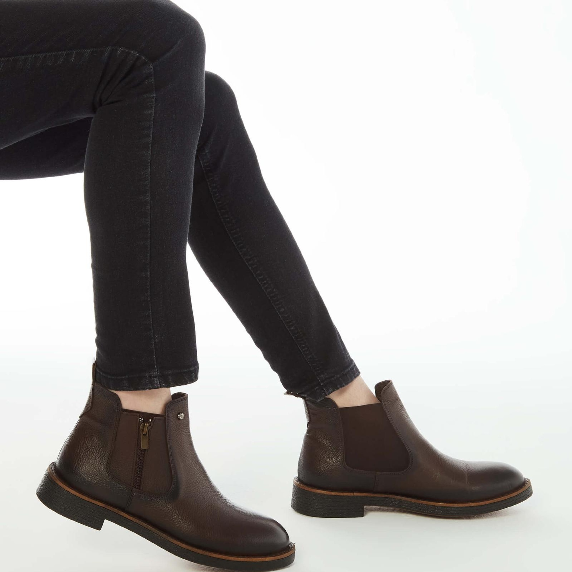 Tamer Tanca Erkek Hakiki Deri Kahverengi Floter Casual Bot