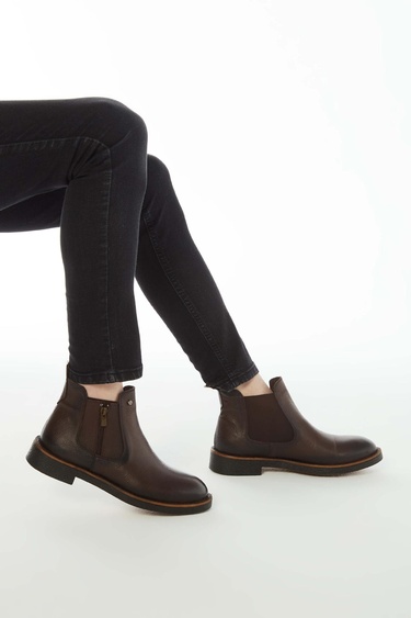  Tamer Tanca Erkek Hakiki Deri Kahverengi Floter Casual Bot