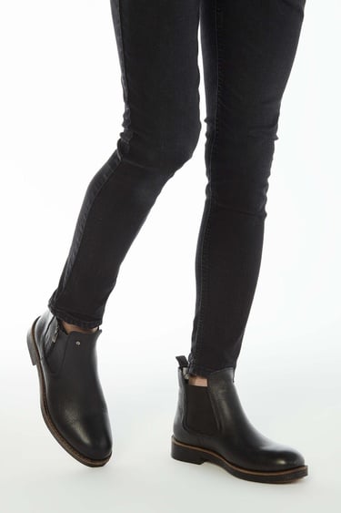  Tamer Tanca Erkek Hakiki Deri Siyah Floter Casual Bot