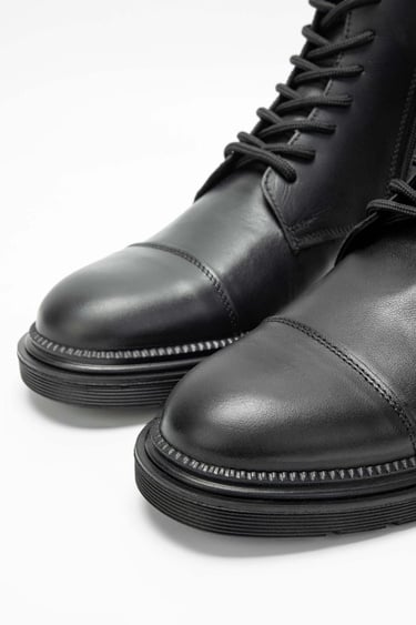  Tamer Tanca Erkek Hakiki Deri Siyah Casual Bot