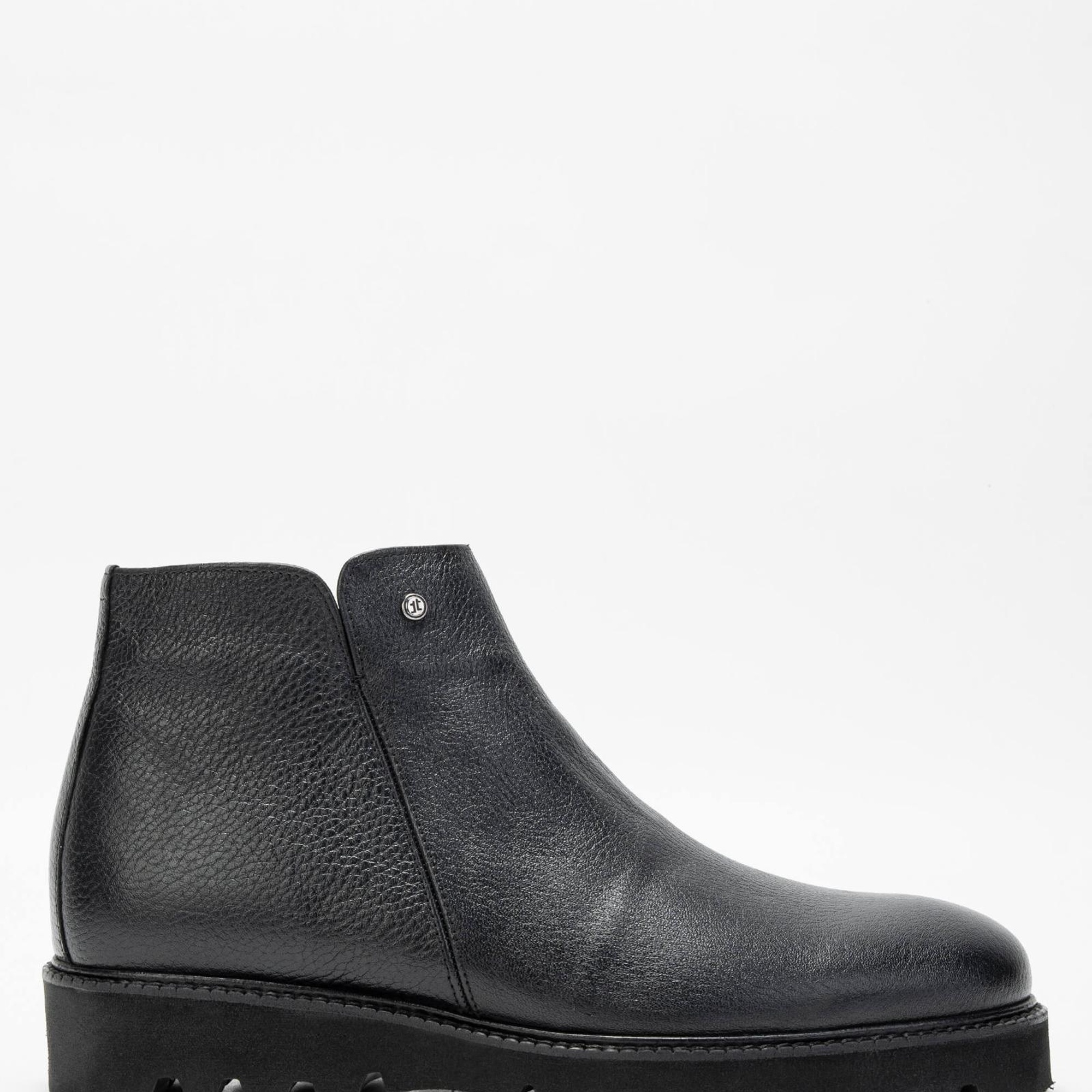 Tamer Tanca Erkek Hakiki Deri Siyah Casual Bot