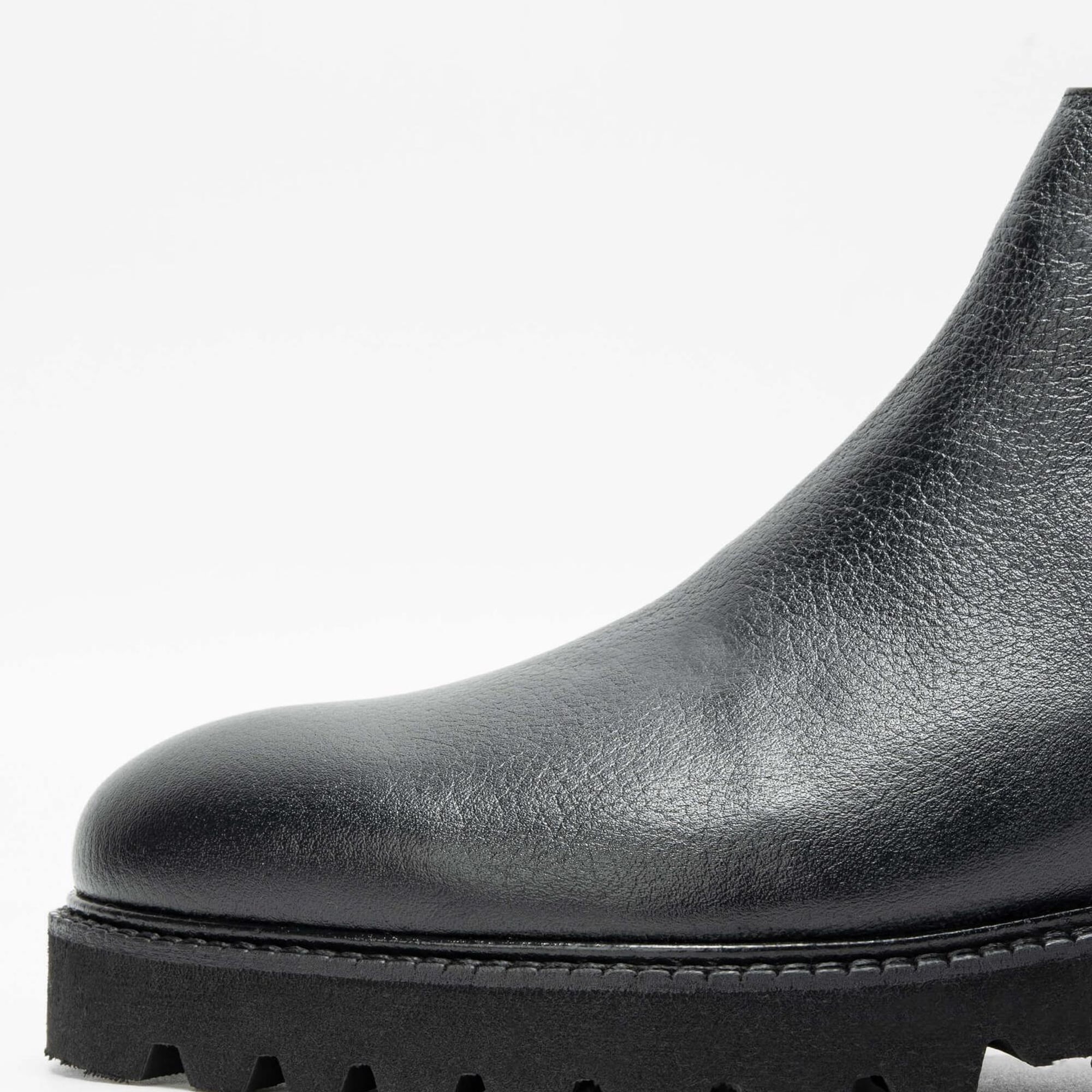 Tamer Tanca Erkek Hakiki Deri Siyah Casual Bot