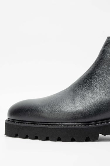  Tamer Tanca Erkek Hakiki Deri Siyah Casual Bot