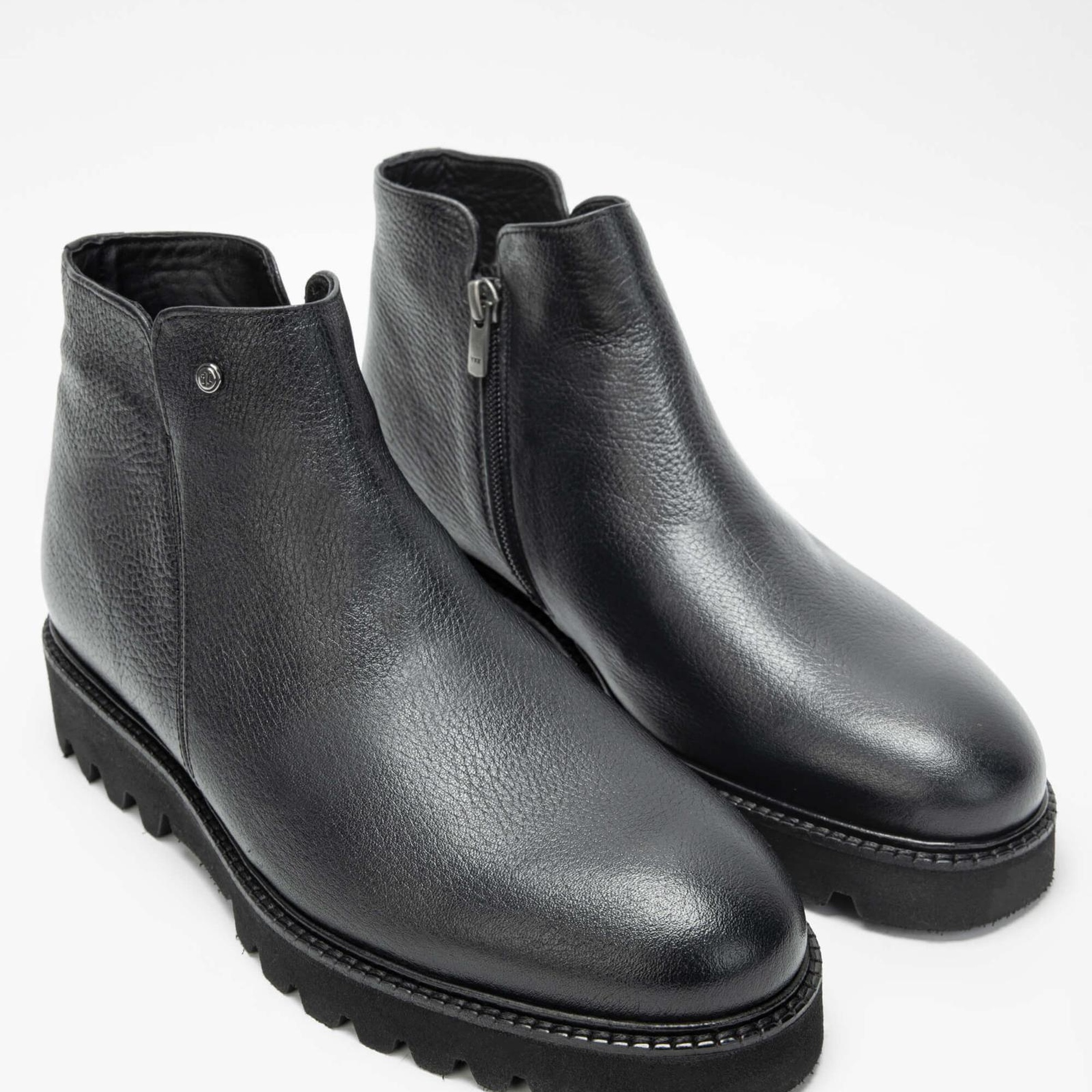 Tamer Tanca Erkek Hakiki Deri Siyah Casual Bot