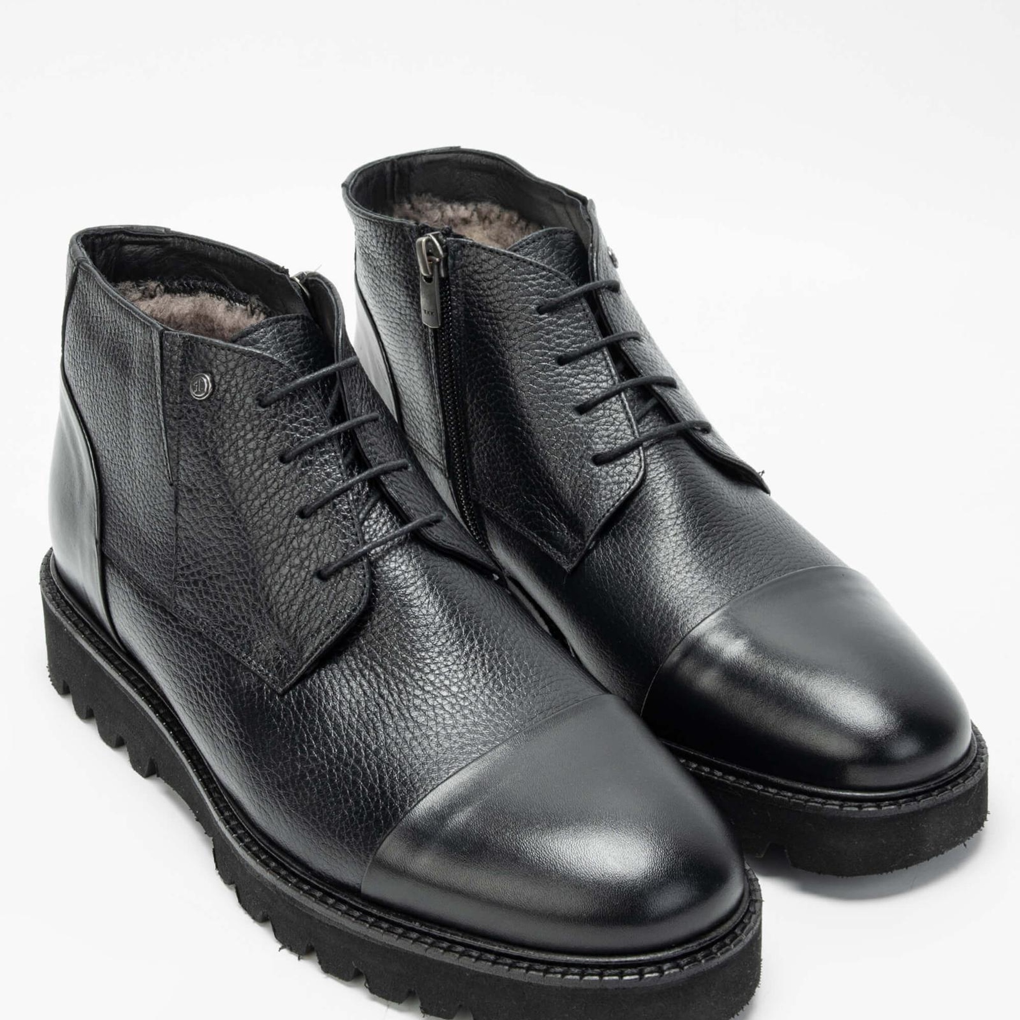 Tamer Tanca Erkek Hakiki Deri Siyah Casual Bot