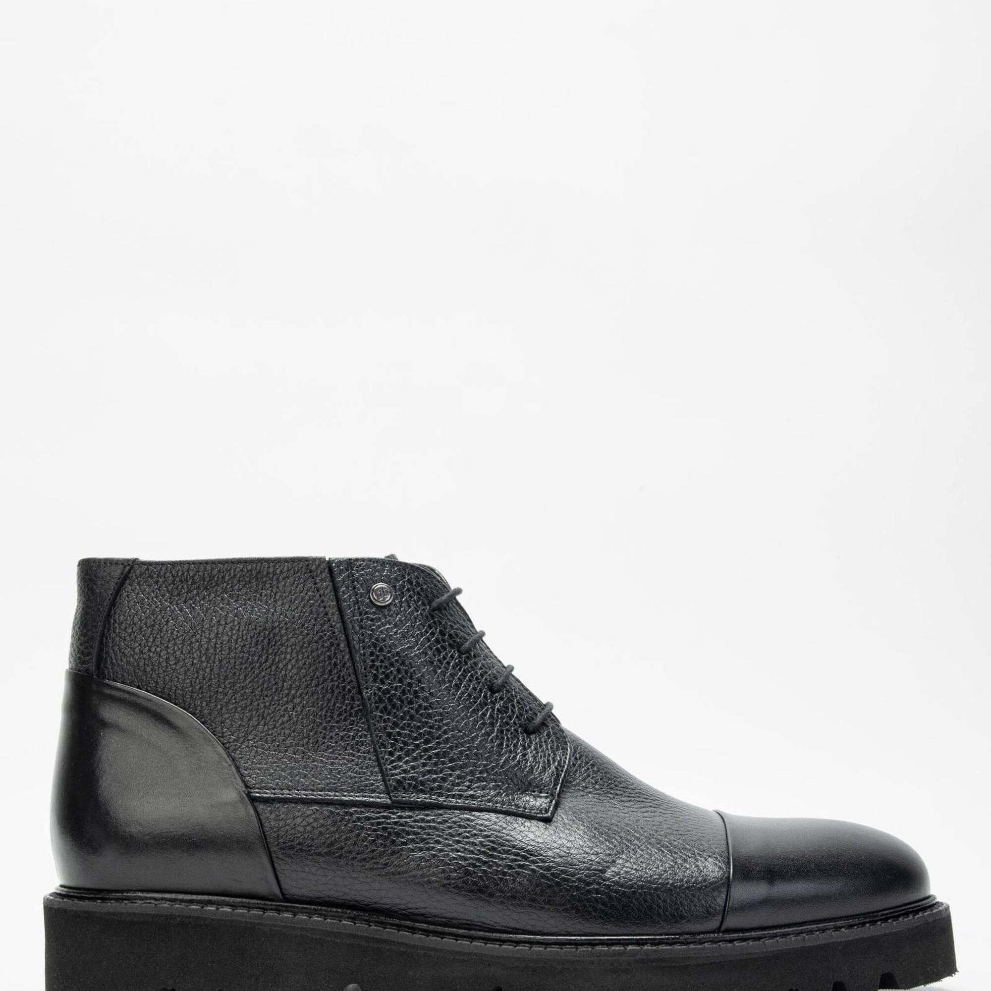 Tamer Tanca Erkek Hakiki Deri Siyah Casual Bot