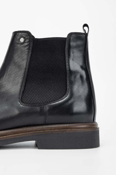  Tamer Tanca Erkek Hakiki Deri Siyah Casual Bot