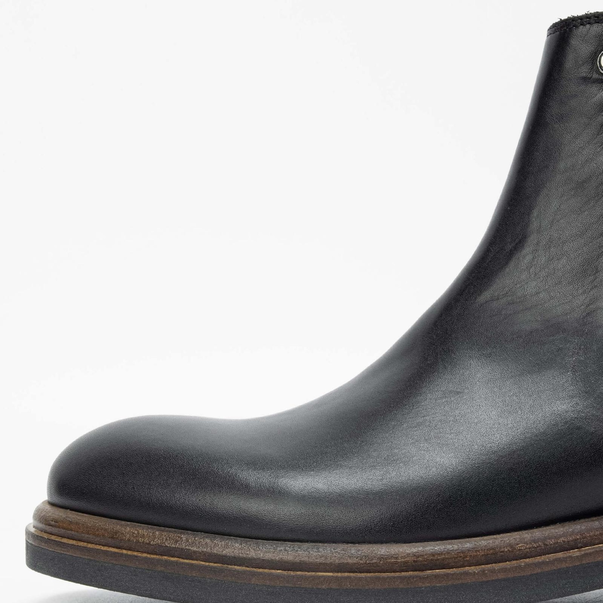 Tamer Tanca Erkek Hakiki Deri Siyah Casual Bot