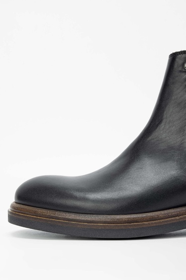  Tamer Tanca Erkek Hakiki Deri Siyah Casual Bot