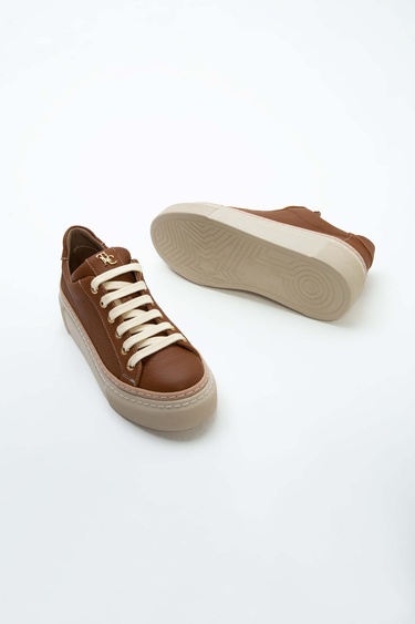  Tamer Tanca Kadın Hakiki Deri Taba Floter Sneakers & Spor Ayakkabı