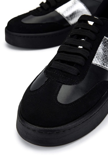  Tamer Tanca Kadın Hakiki Deri Siyah Sneakers & Spor Ayakkabı