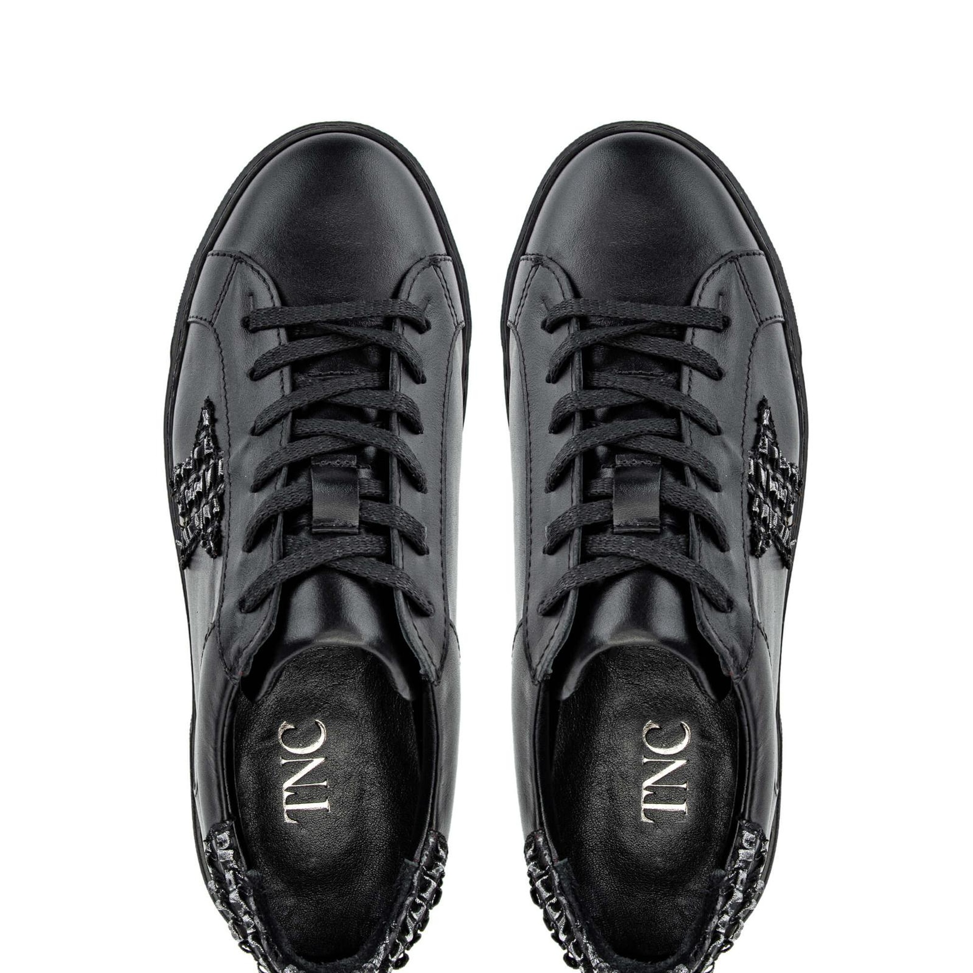 Tamer Tanca Kadın Hakiki Deri Siyah Deri Sneakers & Spor Ayakkabı