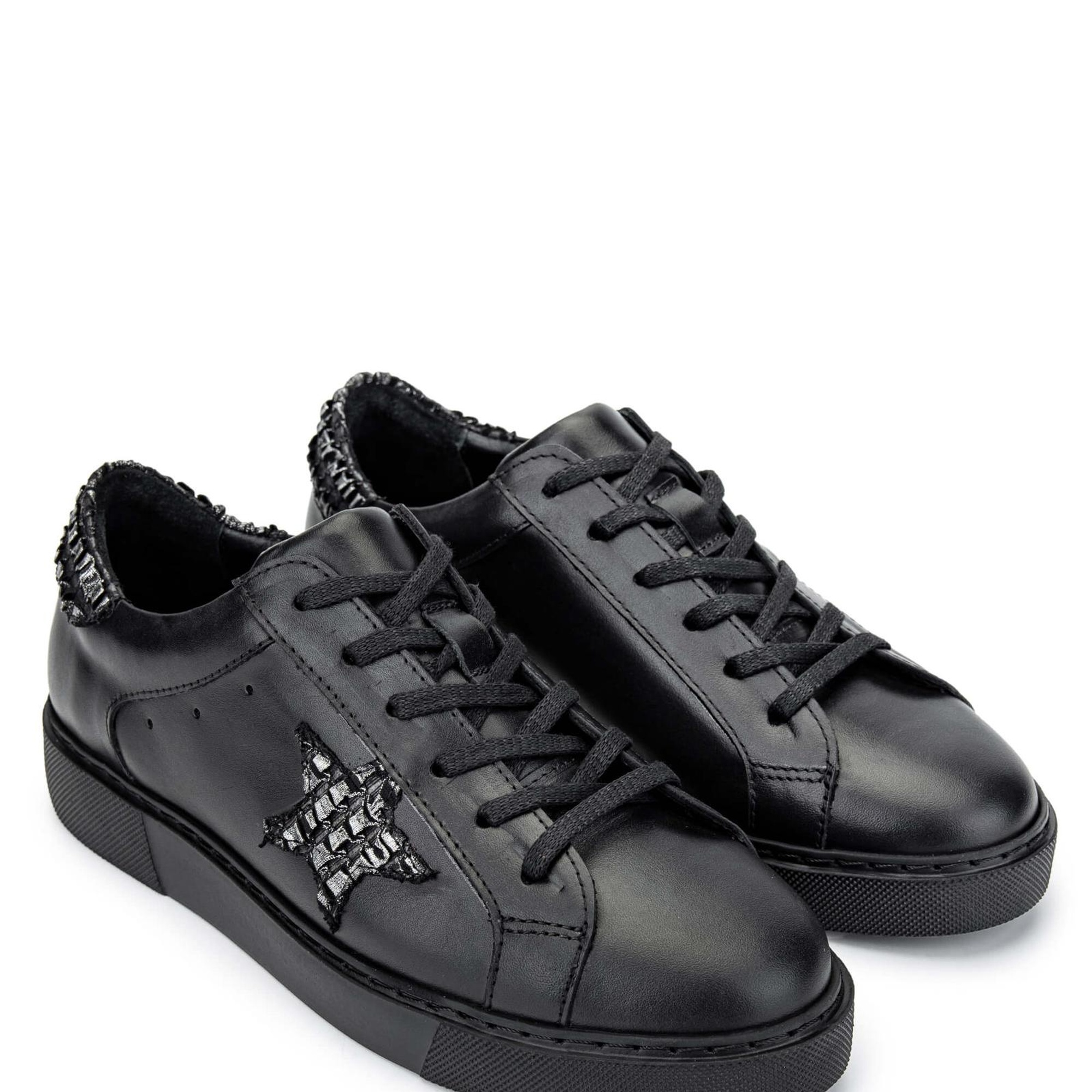 Tamer Tanca Kadın Hakiki Deri Siyah Deri Sneakers & Spor Ayakkabı