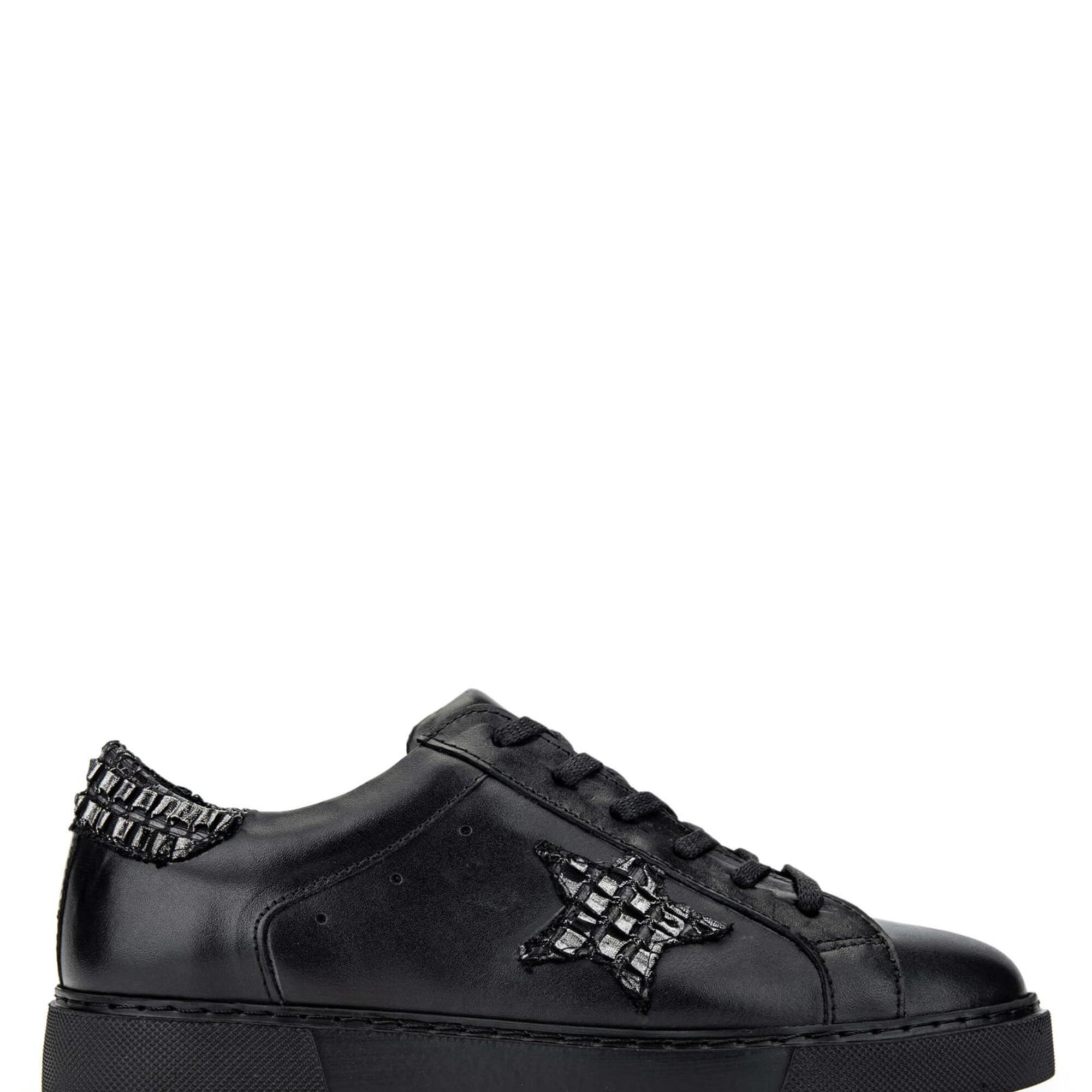 Tamer Tanca Kadın Hakiki Deri Siyah Deri Sneakers & Spor Ayakkabı