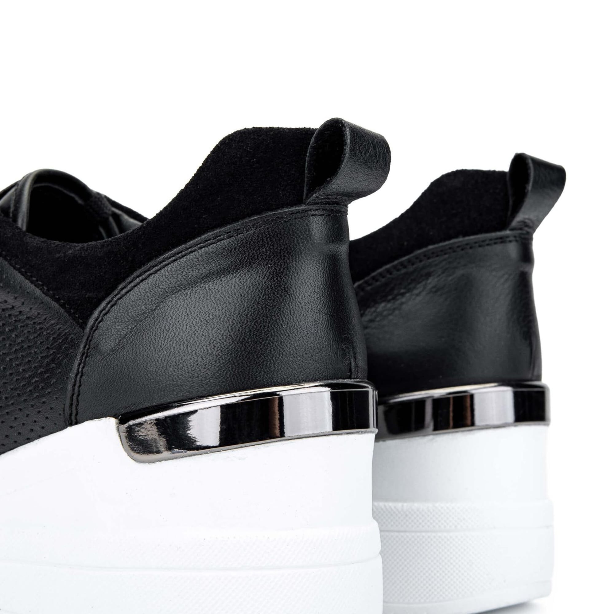 Tamer Tanca Kadın Hakiki Deri Siyah Deri Sneakers & Spor Ayakkabı