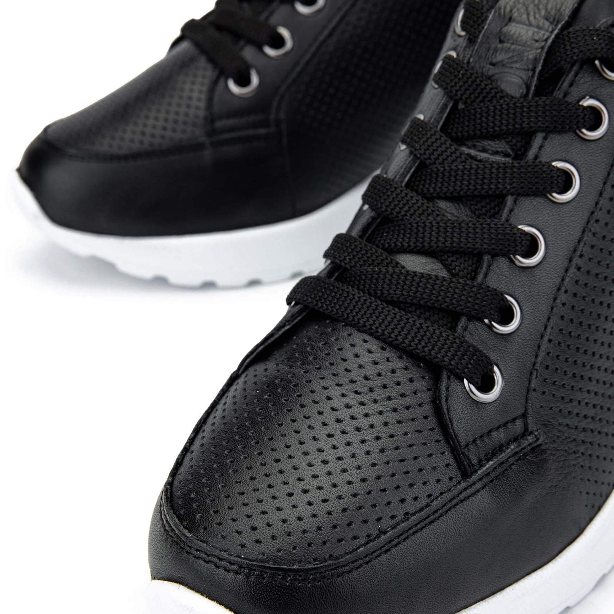 Tamer Tanca Kadın Hakiki Deri Siyah Deri Sneakers & Spor Ayakkabı