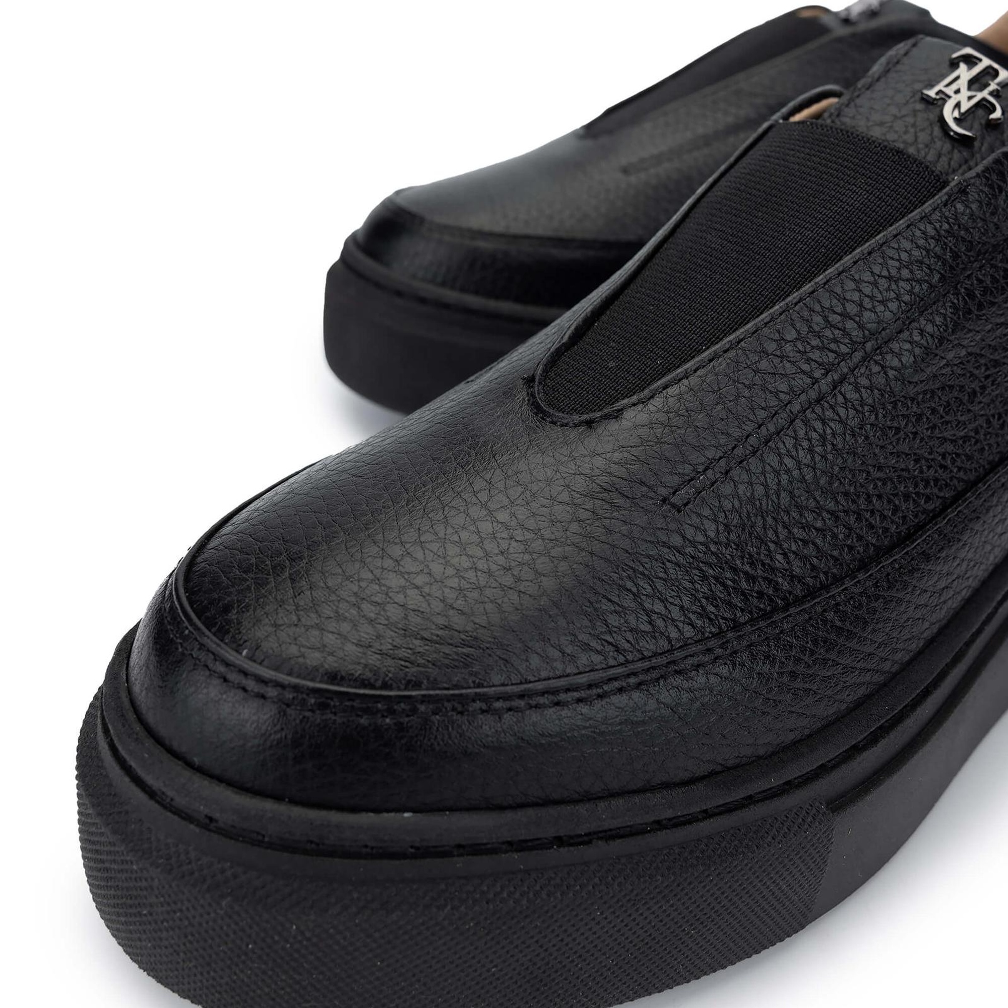 Tamer Tanca Kadın Hakiki Deri Siyah Floter Sneakers & Spor Ayakkabı